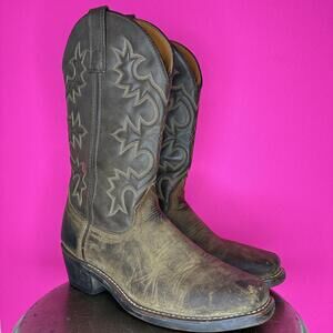 Laredo 4235 Dover Brown Leather Square Toe Cowboy Boot EU 7.5